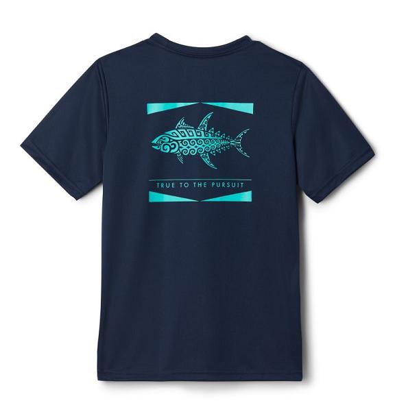 Columbia PFG Shirts Navy For Boys NZ67943 New Zealand